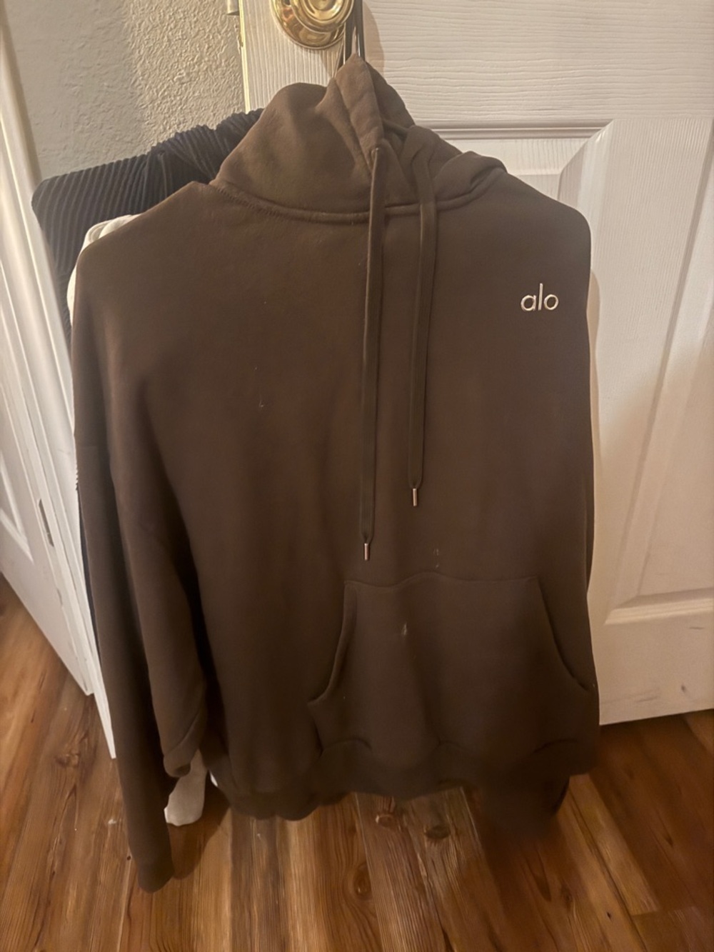 ALO Yoga Men’s Dark Brown Turtleneck Hoodie Sweater